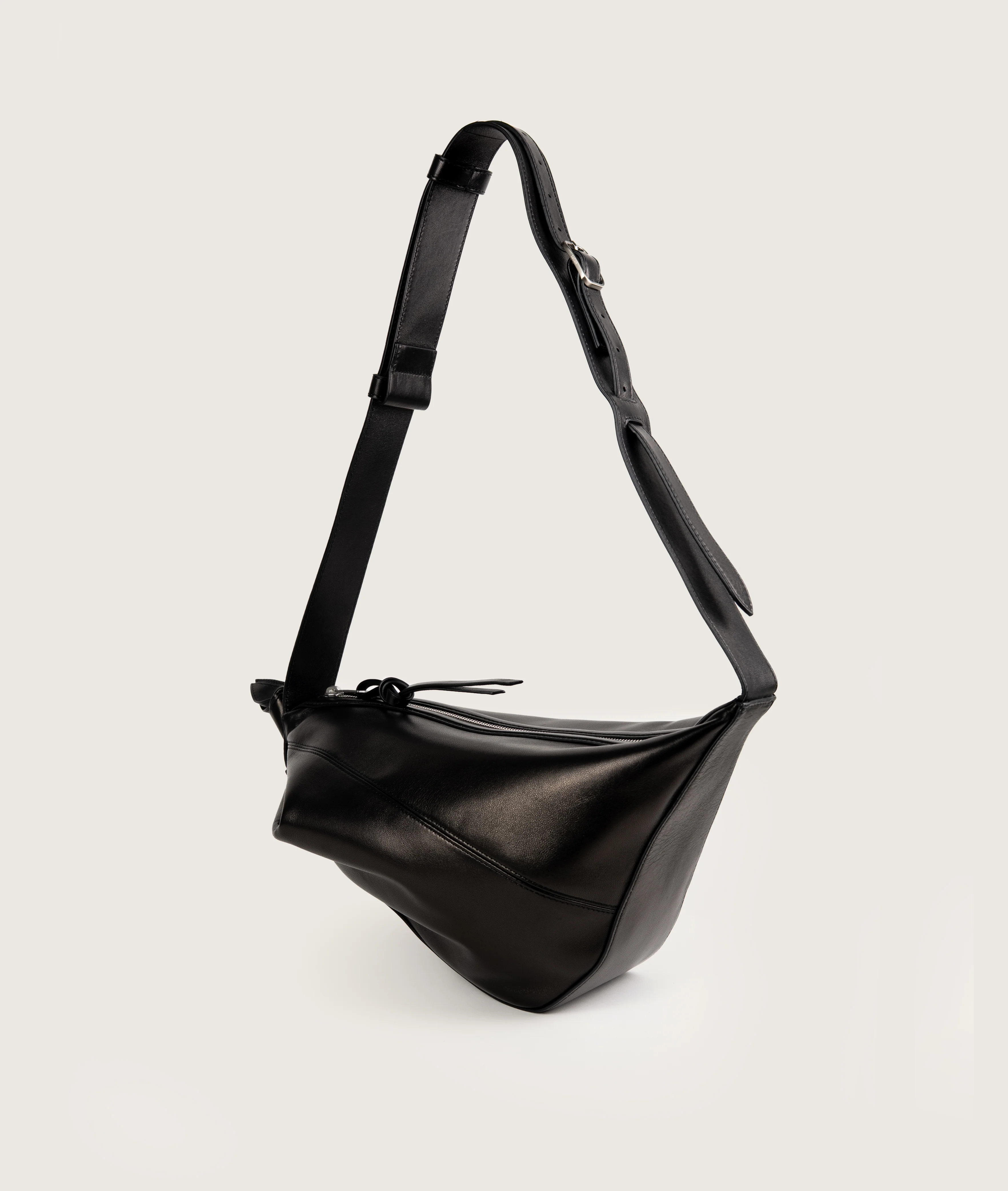 Furoshiki Crossbody Bag M LUX Soft Lamb Leather Black - Image 4