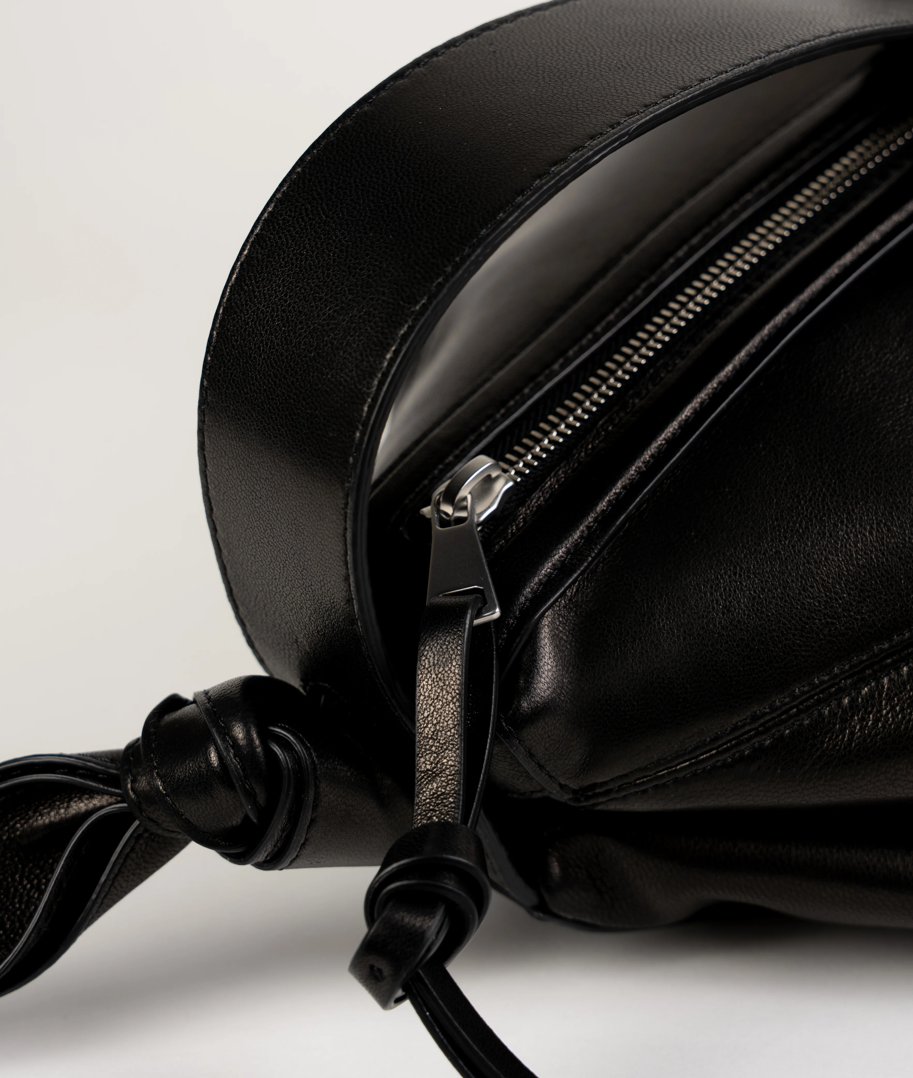 Furoshiki Crossbody Bag M LUX Soft Lamb Leather Black - Image 5