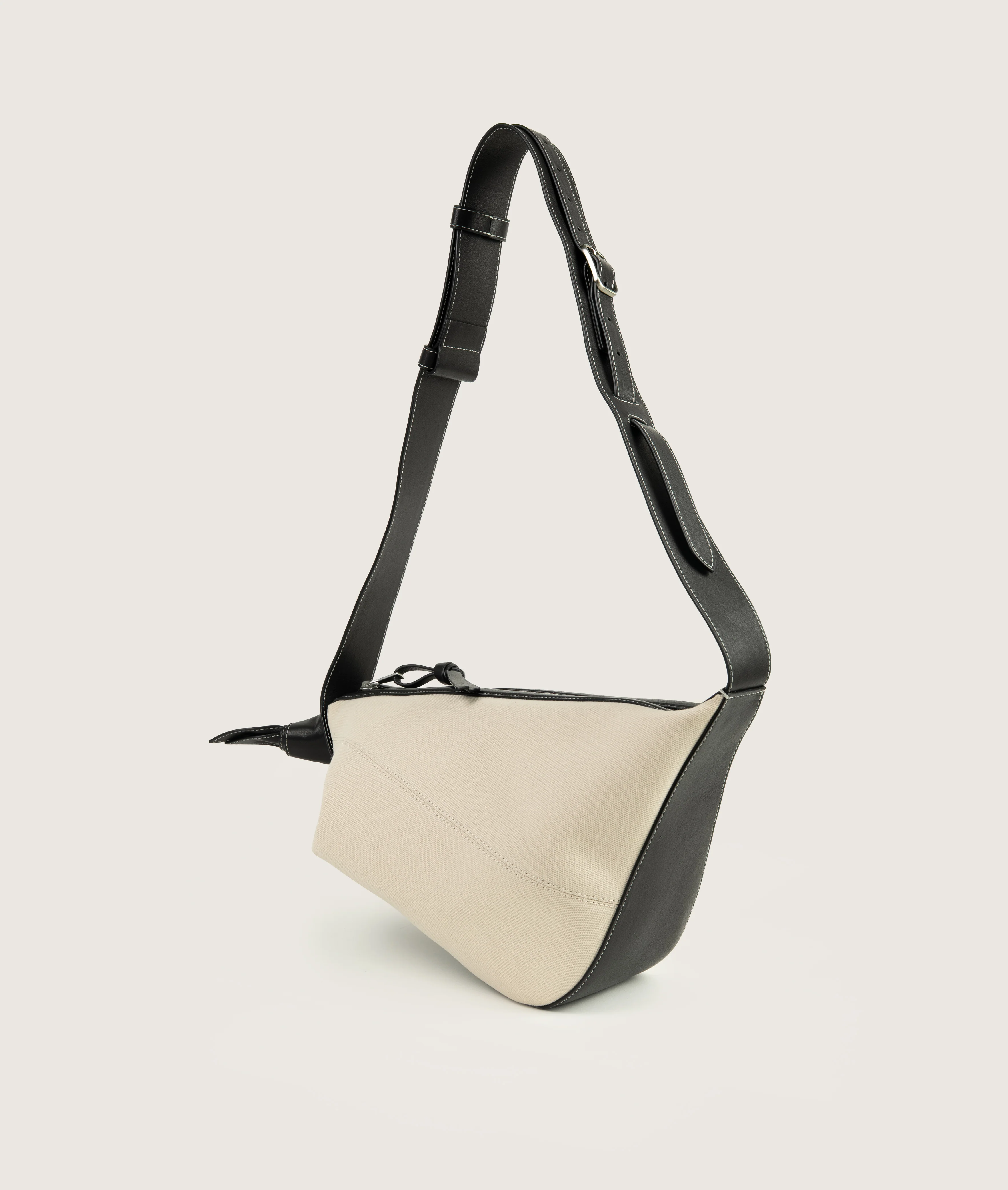 Furoshiki Crossbody Bag M Canvas ivory-black - Image 3