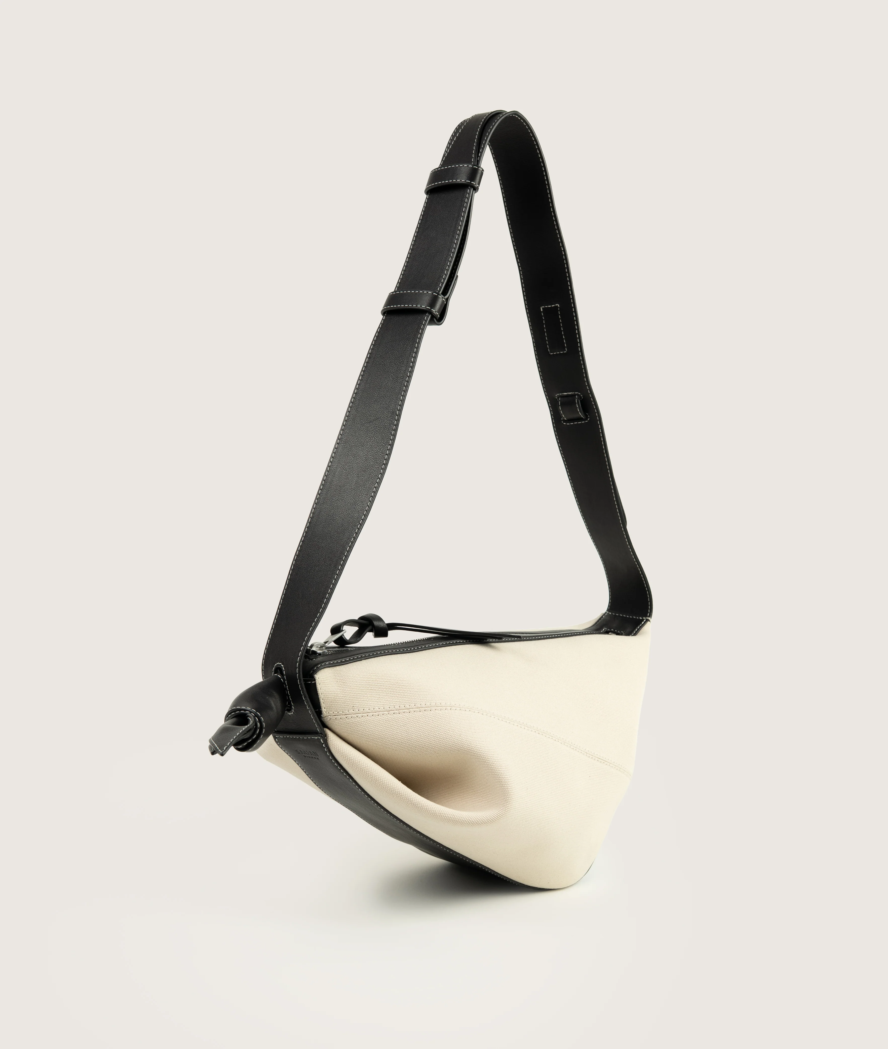 Furoshiki Crossbody Bag M Canvas ivory-black - Image 4