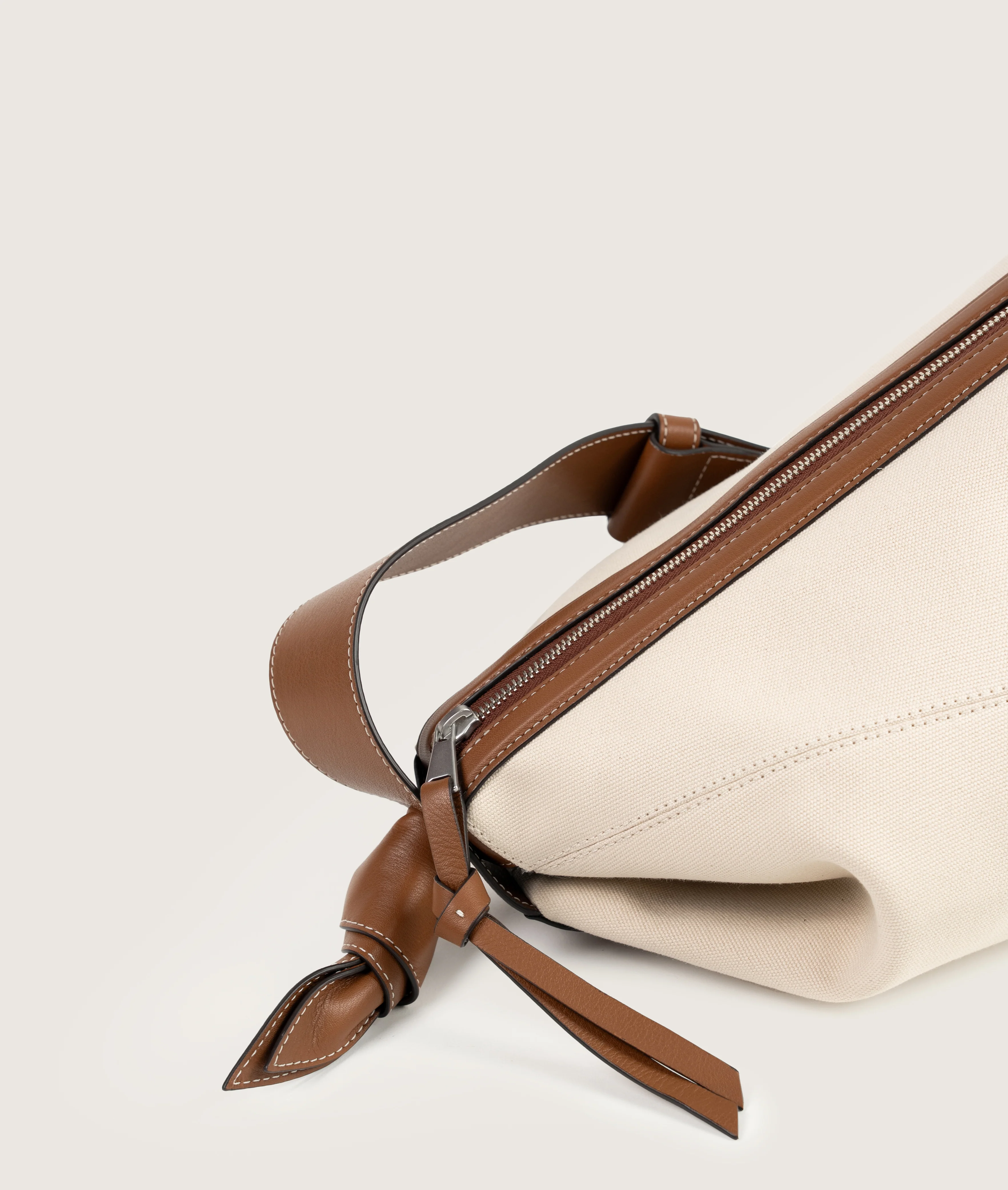 Furoshiki Crossbody Bag M Canvas Ivory-Caramello - Image 4