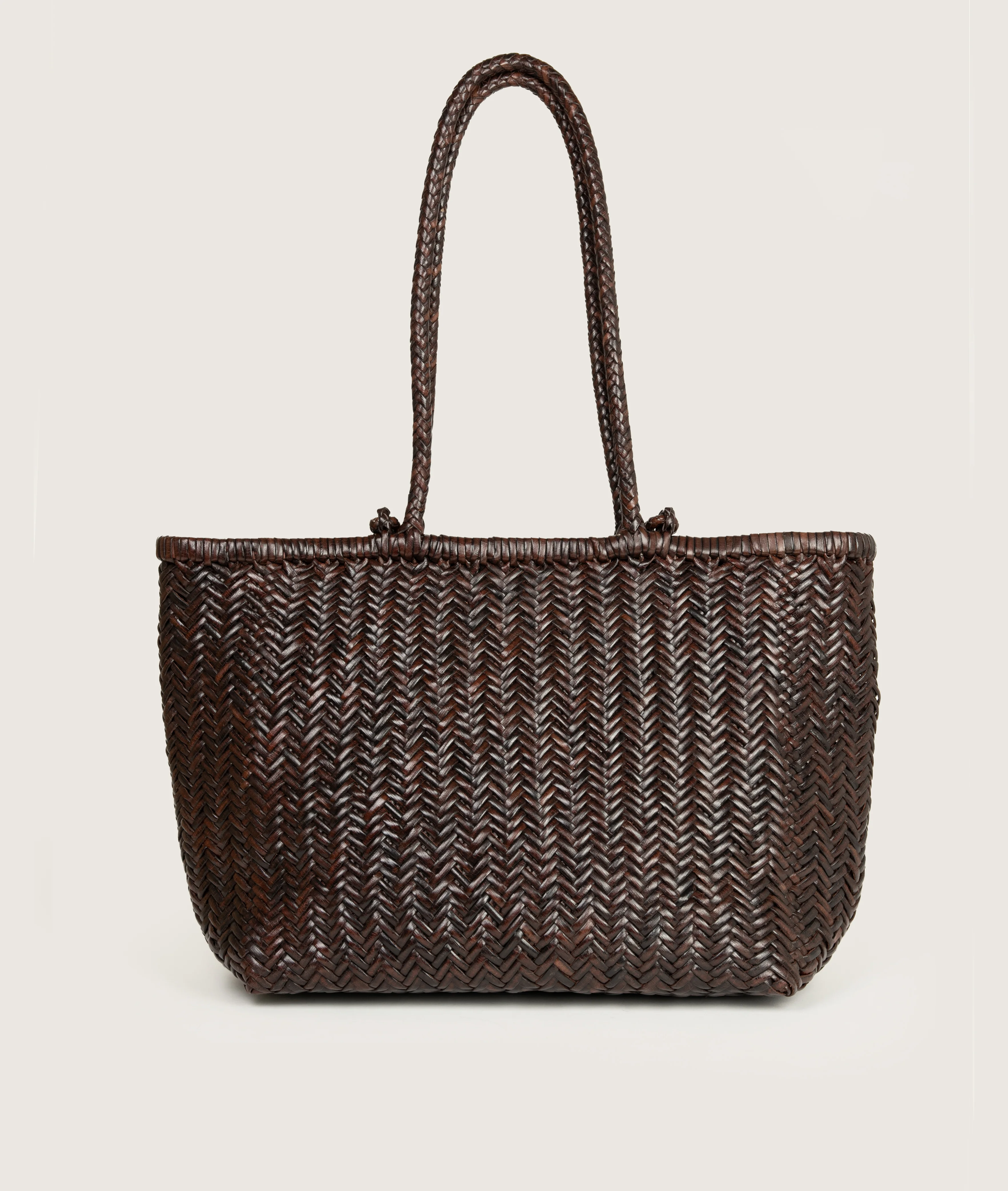 Pazar Book Tote Wide Handwoven Brown - Image 3