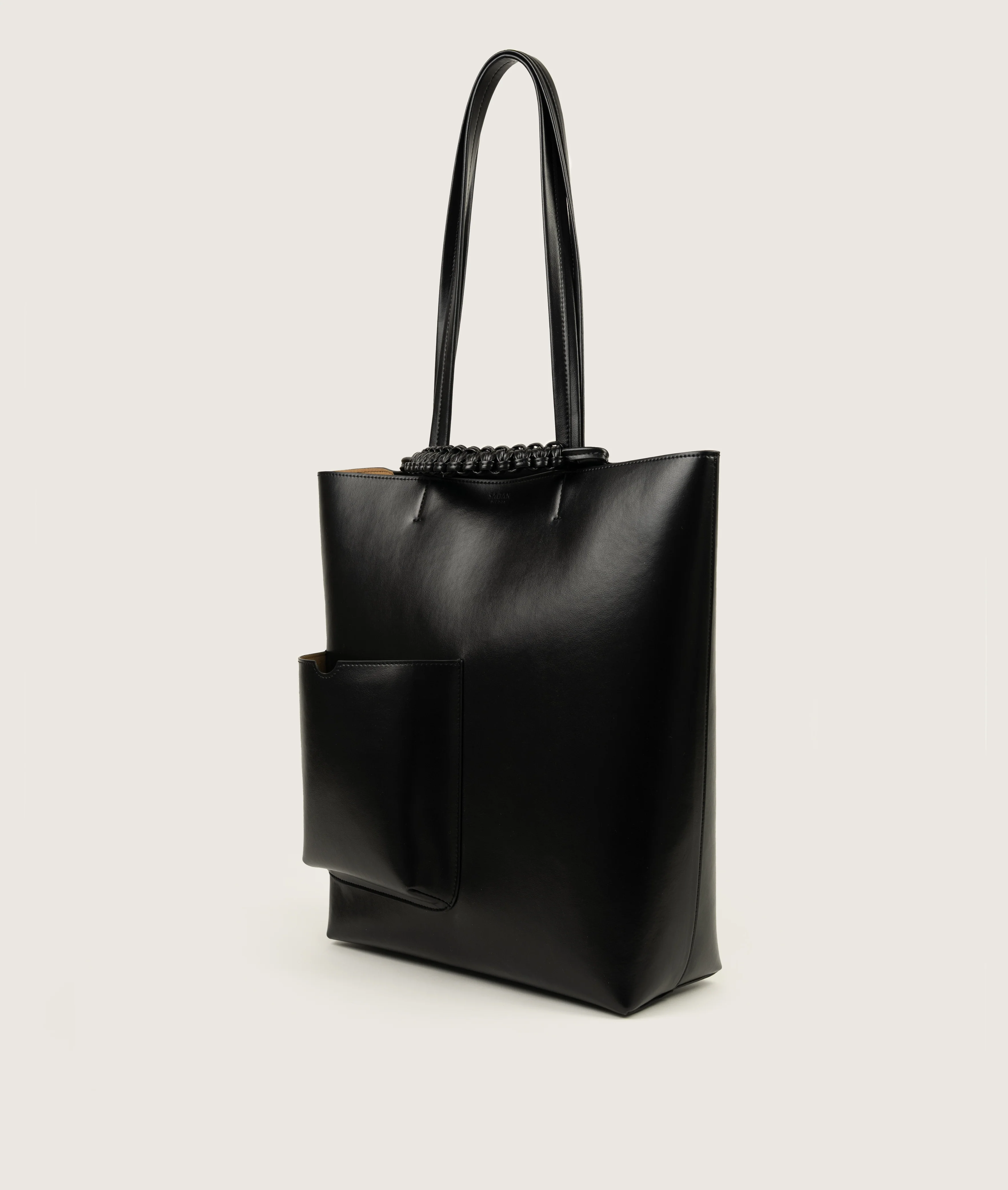 Pazar Book Tote Grape Leather Black with Black Stitching - Image 3