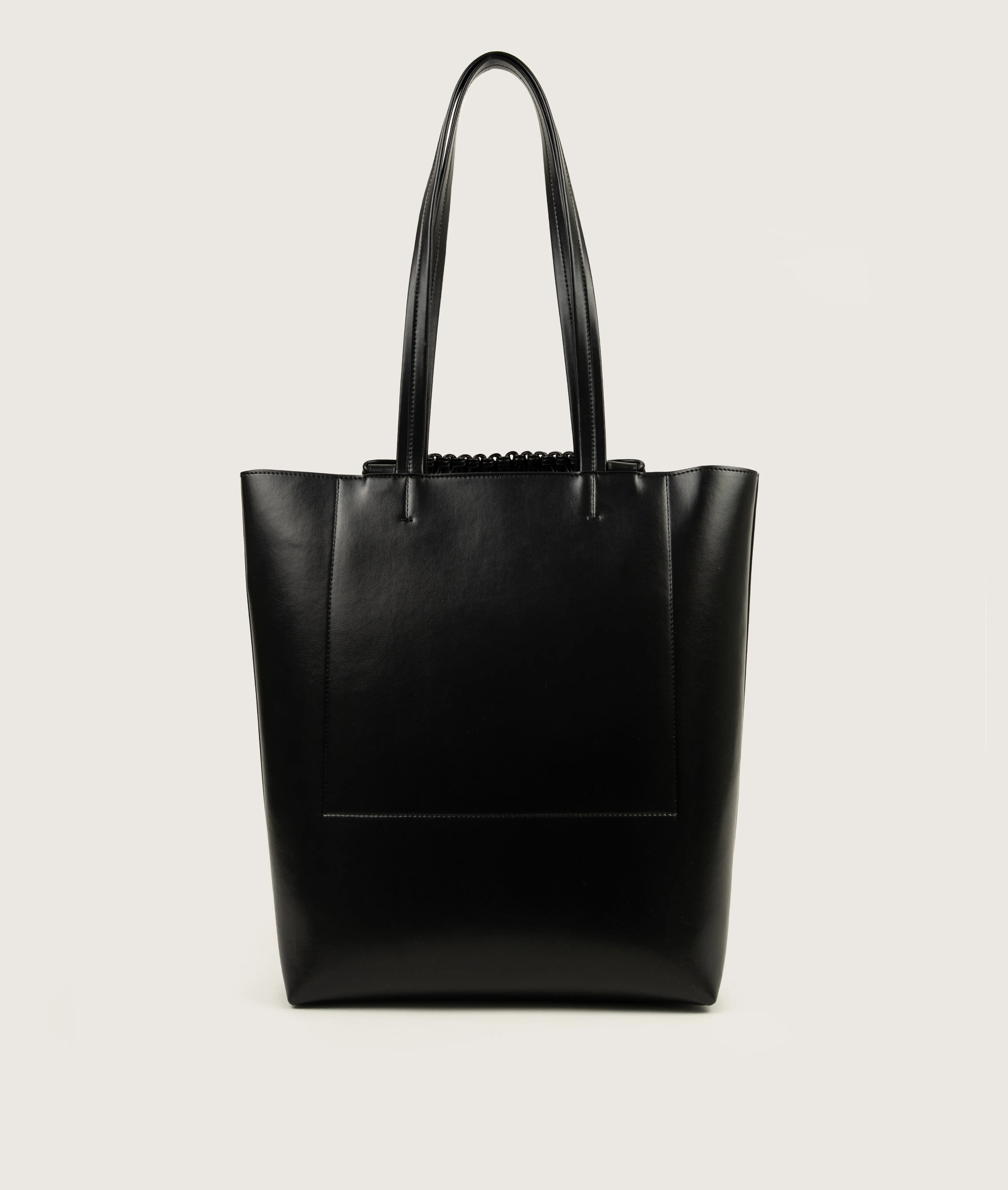 Pazar Book Tote Grape Leather Black with Black Stitching - Image 4
