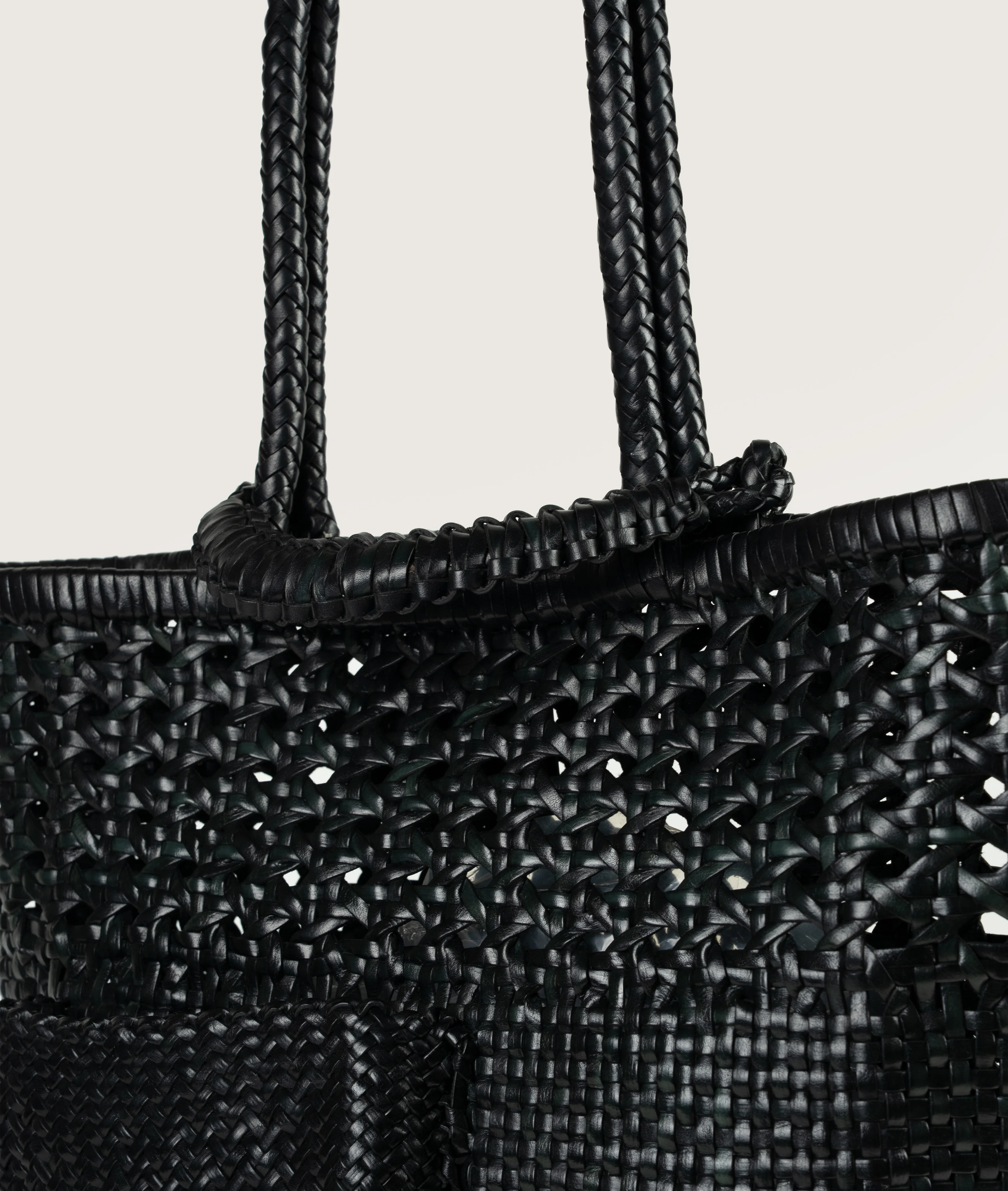 Pazar Book Tote Handwoven Wiener Geflecht Black - Image 3