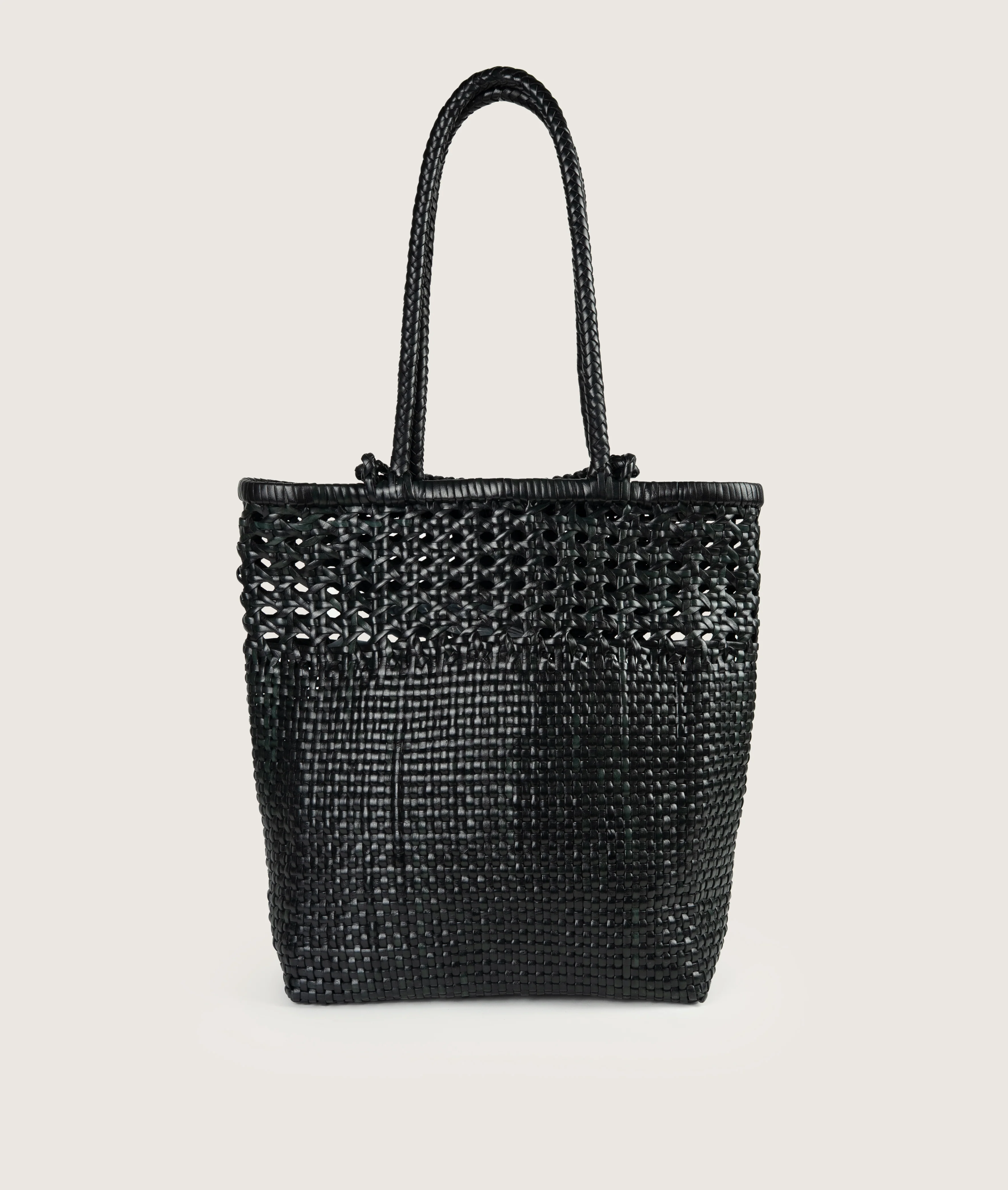 Pazar Book Tote Handwoven Wiener Geflecht Black - Image 4