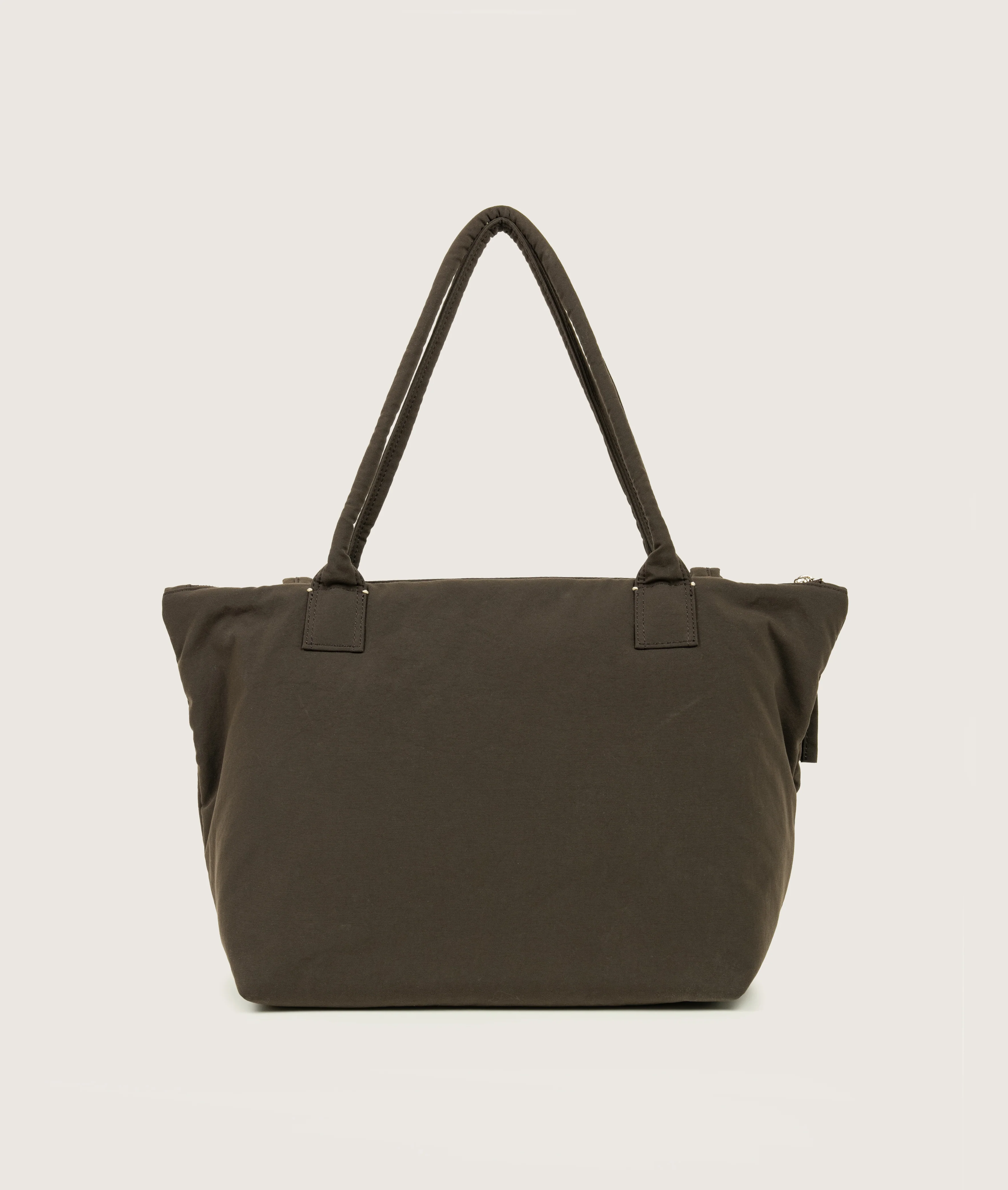 Pazar Tote M Brown plant dyed nylon with zipper - Image 3