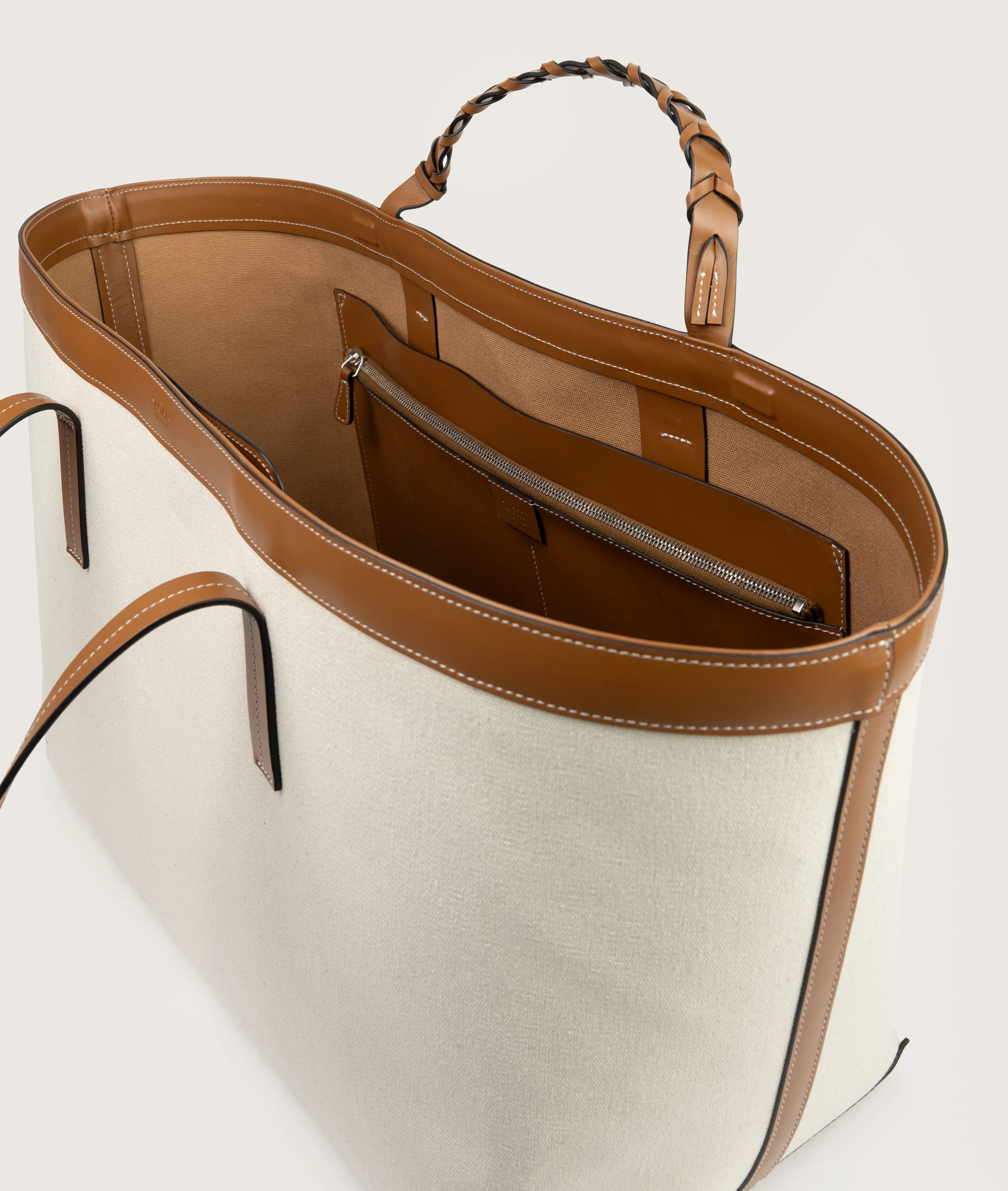 Reins Tote Bag Canvas XL Caramello/Ivory - Image 6