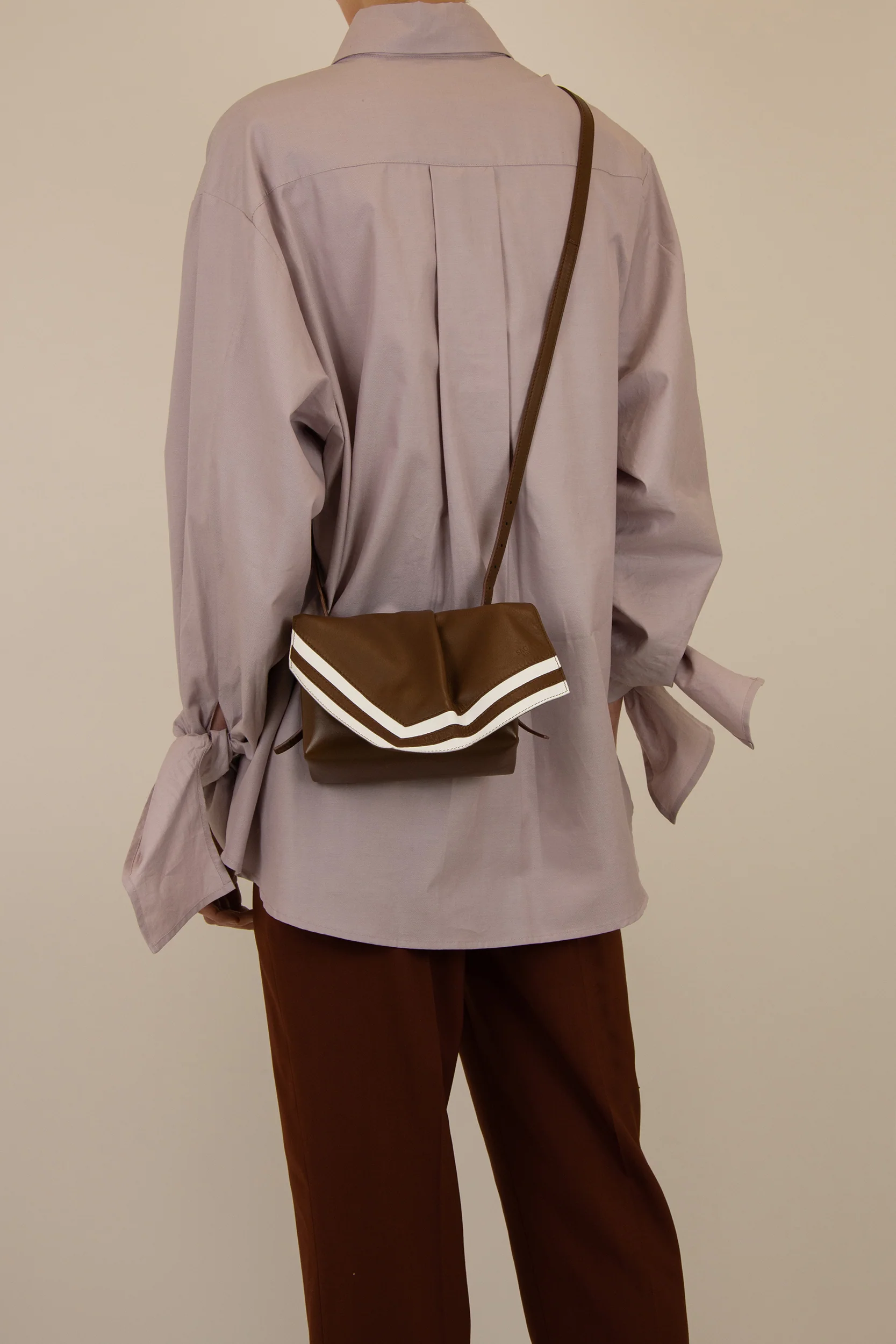 Scarf crossbody S green-white - Image 5